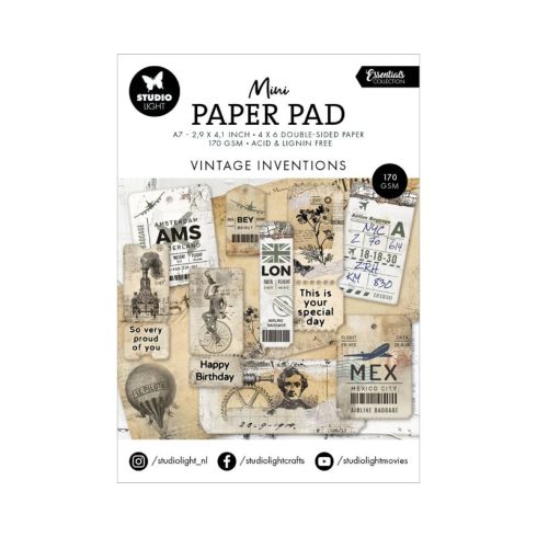 Studio Light Mini Paper Pad – Vintage Inventions paperilehtiö A7