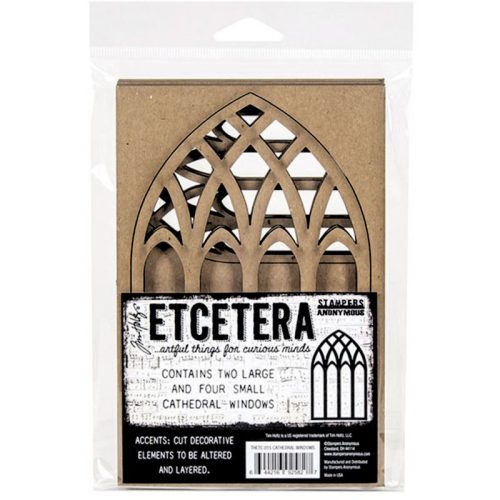 Tim Holtz – Chipboard Cathedral Windows koristepohjat (6 kpl)