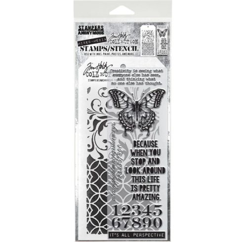 Tim Holtz Stampers Anonymous – Flourish and Latticework sapluuna leimasinsetti