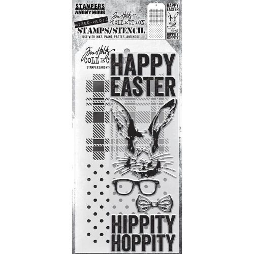 Tim Holtz Stampers Anonymous – Bunny, Plaid and Polkadot leimasinsetti + sapluuna - Image 6