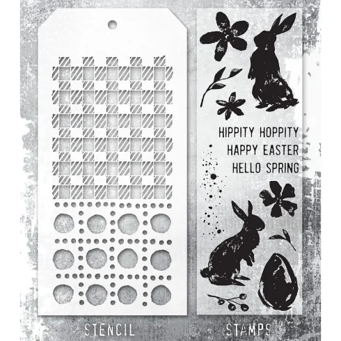 Tim Holtz Stampers Anonymous – Spring, Gingham, and Dot Line leimasinsetti + sapluuna