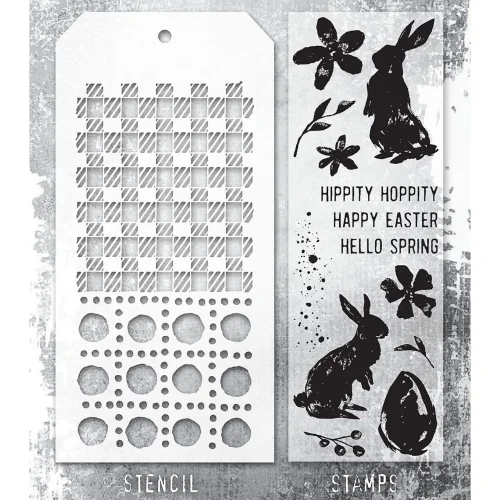 Tim Holtz Stampers Anonymous – Spring, Gingham, and Dot Line leimasinsetti + sapluuna
