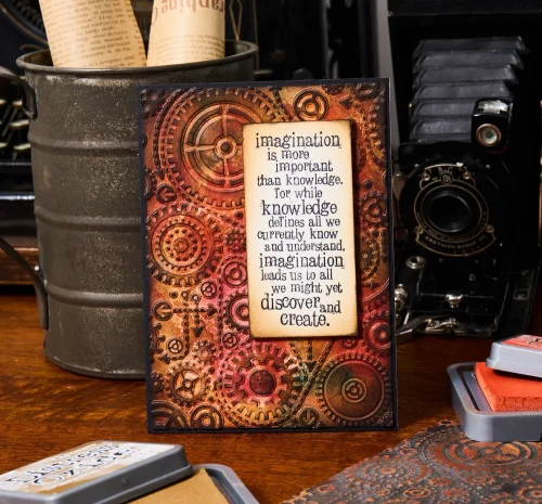 Sizzix Tim Holtz Multi-Level Texture Fades kohokuviointikansio – GEARS (A6) - Image 2