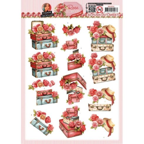 Yvonne Creations 3D-arkki – Rose Decorations Rose Suitcase