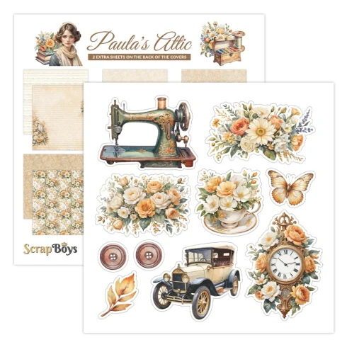 scrapboys paulas attic 6x6 inch paper pad sb paul