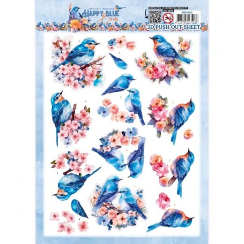 Berrie’s Beauties 3D-arkki – Happy Blue Birds Birds in Pink