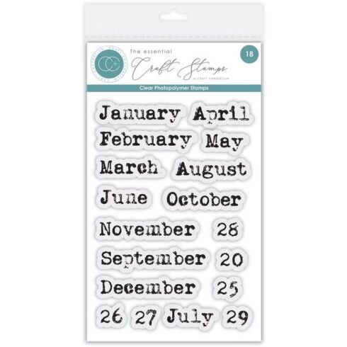 Craft Consortium Clear Stamps – Journal Months leimasinsetti