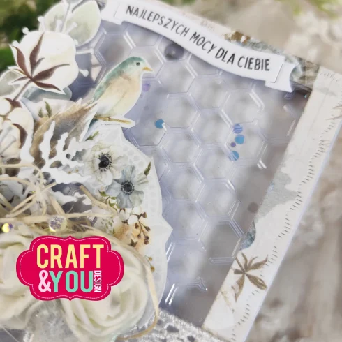 Craft You Design kohokuviointikansio – HONEYCOMB BACKGROUND A6