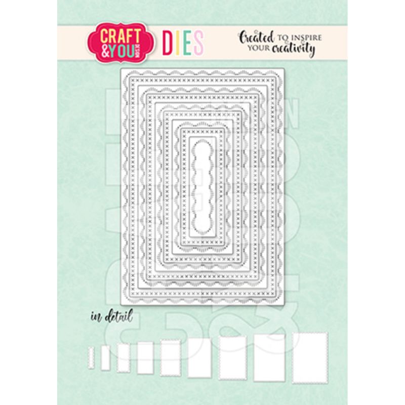Craft & You Design stanssi – RECTANGLES BASE DECORATIVE STITCHES