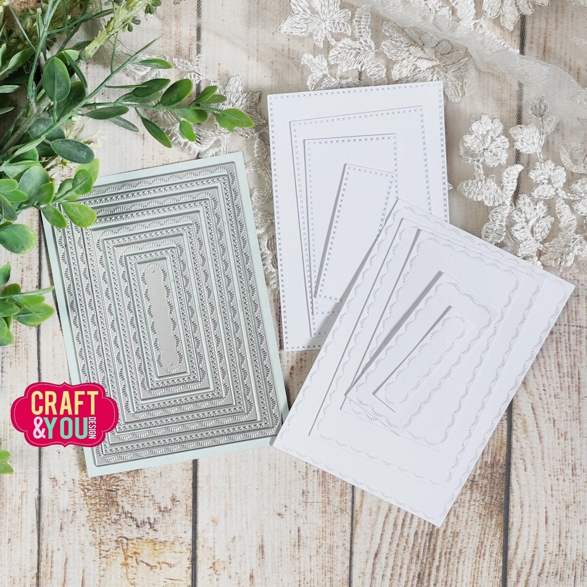 Craft & You Design stanssi – RECTANGLES BASE DECORATIVE STITCHES - Image 2