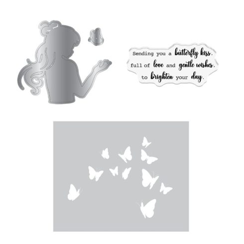 Crafters Companion stanssi leimasin sapluuna – BUTTERFLY KISSES 2