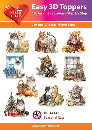 Hearty Crafts Easy 3D Toppers – 3D-paketti Kissanpäivät