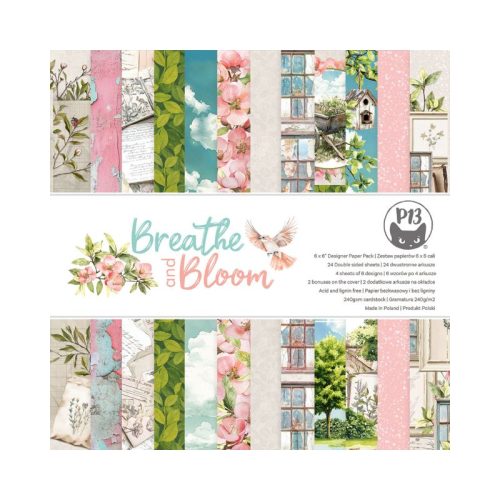 P13 – Breathe and Bloom paperilehtiö 15 x 15 cm