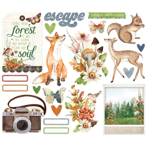 Simple Stories – Big Bits & Pieces Simple Vintage Woodlands isot leikekuvat (21 kpl)