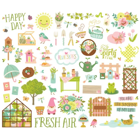 Simple Stories – Bits & Pieces Tea Garden leikekuvat (67 kpl)