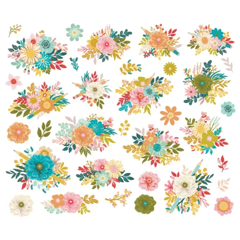 Simple Stories – Floral Bits & Pieces Book Fair leikekuvat (34 kpl)