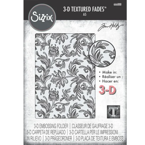 Sizzix Tim Holtz 3D kohokuviointikansio Texture Fades – BOTANICAL LARGE (A5)