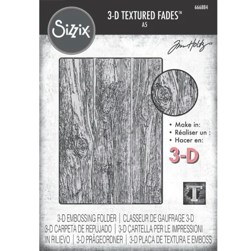 Sizzix Tim Holtz 3D kohokuviointikansio Texture Fades – LUMBER LARGE (A5)