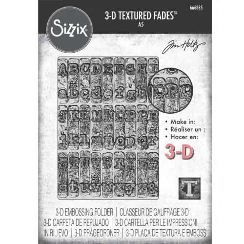 Sizzix Tim Holtz 3D kohokuviointikansio Texture Fades – TYPEWRITER LARGE (A5)