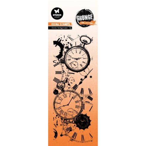Studio Light Clear Stamp – Grunge Clock Background leimasin