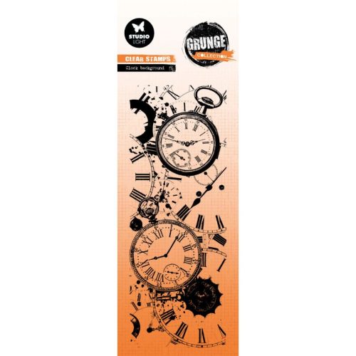 Studio Light Clear Stamp – Grunge Clock Background leimasin