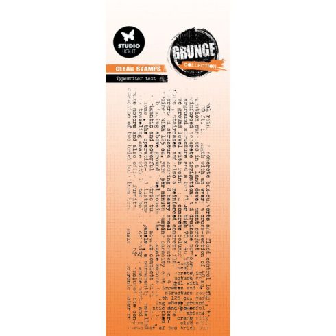 Studio Light Clear Stamp – Grunge Typewriter text leimasin