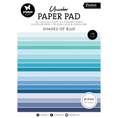Studio Light Paper Pad – Shades of Blue Unicolor paperilehtiö (A5)