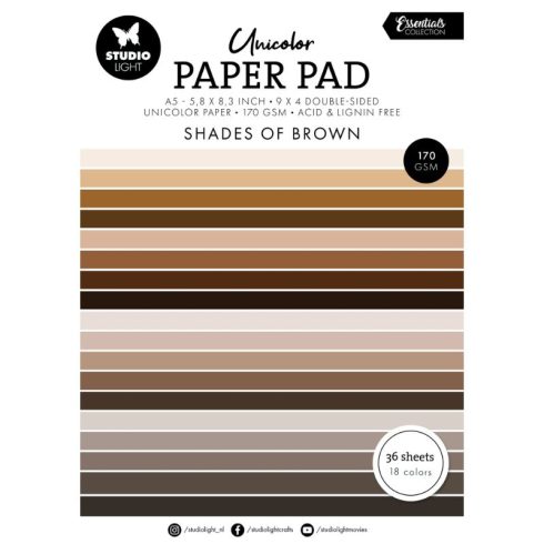 Studio Light Paper Pad – Shades of Brown Unicolor paperilehtiö (A5)