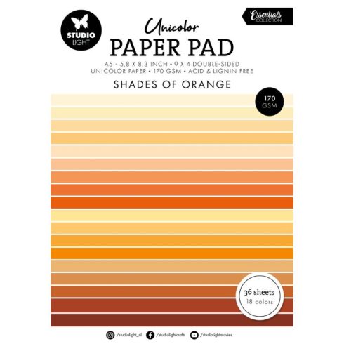 Studio Light Paper Pad – Shades of Orange Unicolor paperilehtiö (A5)