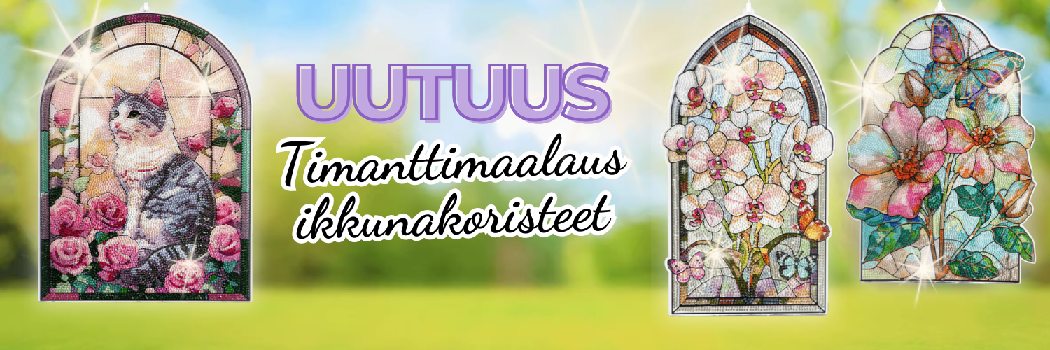Timanttimaalaus ikkunakoristeet