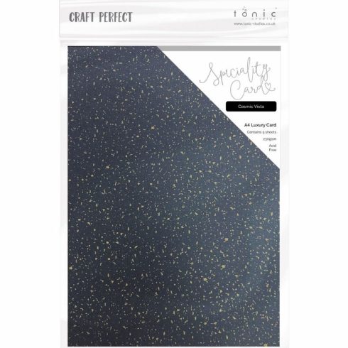 Tonic Studios Luxury Speciality Card Cosmic Vista – Helmiäiskartonki A4 (5kpl)
