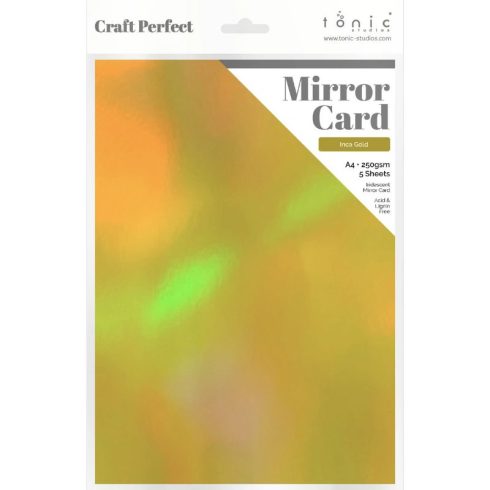 Tonic Studios Mirror Card Iridescent Inca Gold – Peilikartonki A4 (5kpl)