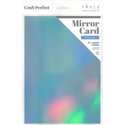 Tonic Studios Mirror Card Iridescent Marina Mist – Peilikartonki A4 (5kpl)