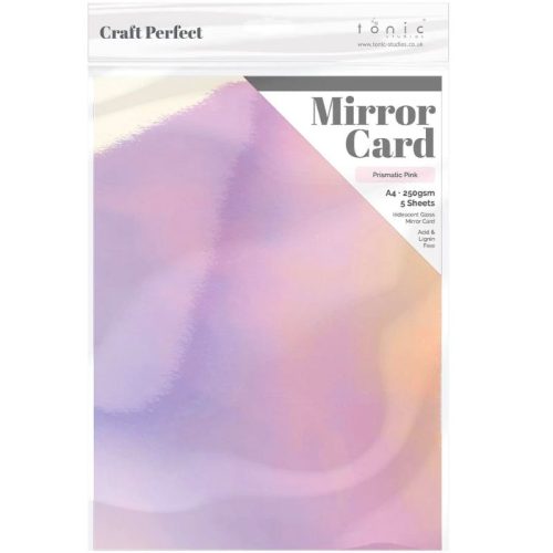 Tonic Studios Mirror Card Iridescent Prismatic Pink – Peilikartonki A4 (5kpl)