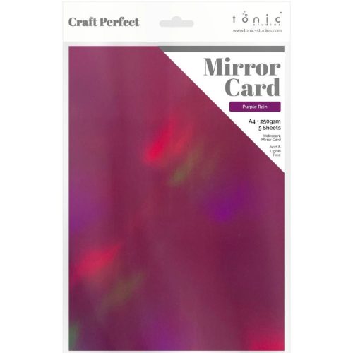 Tonic Studios Mirror Card Iridescent Purple Rain– Peilikartonki A4 (5kpl)