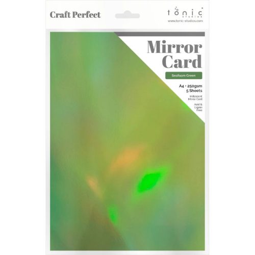 Tonic Studios Mirror Card Iridescent Seafoam – Peilikartonki A4 (5kpl)