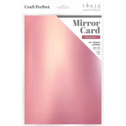 Tonic Studios Mirror Card Satin Effect Baroque Rose – Peilikartonki A4 (5kpl)