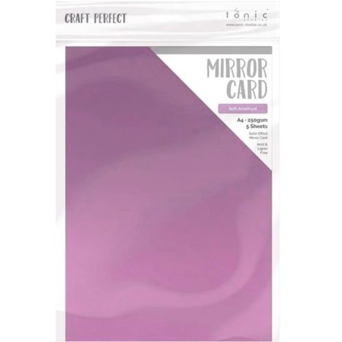 Tonic Studios Mirror Card Satin Effect Soft Amethyst – Peilikartonki A4 (5kpl)