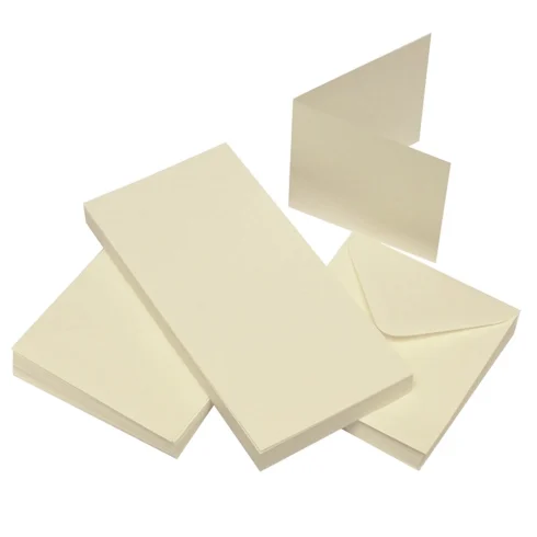 Korttipohjat + kirjekuoret 3"x3" (7,6cm x 7,6cm) kerma 50 kpl