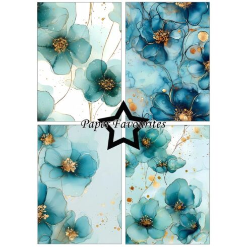 Paper Favourites – Alcohol Ink Flowers paperilajitelma A5 2