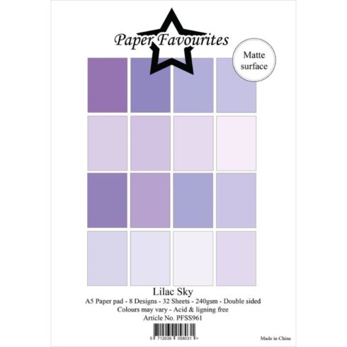 Paper Favourites – Lilac Sky paperilajitelma A5