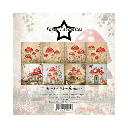 Paper Favourites – Rustic Mushrooms paperilajitelma 15 x 15 cm