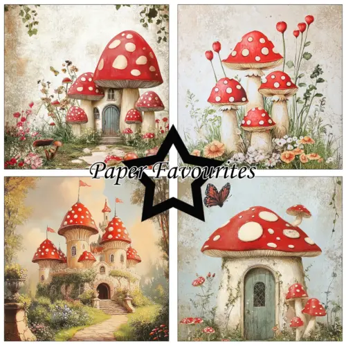 Paper Favourites – Rustic Mushrooms paperilajitelma 15 x 15 cm - Bild 3