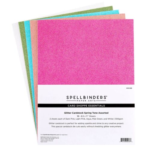 Spellbinders Glitter Cardstock – Spring Tone Assorted Pack hilekartonkilajitelma
