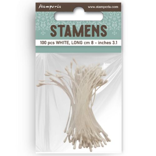 Stamperia Stamens White – Heteet valkoinen (100 kpl) - Image 2