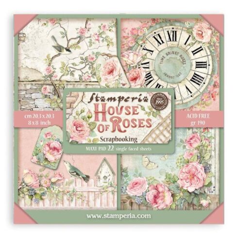 Stamperia – House of Roses Maxi paperilajitelma 20 x 20 cm