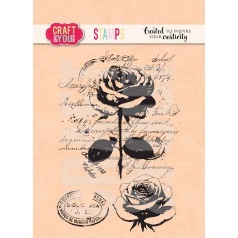 Craft & You Design Stamps – Vintage Rose leimasinsetti A6