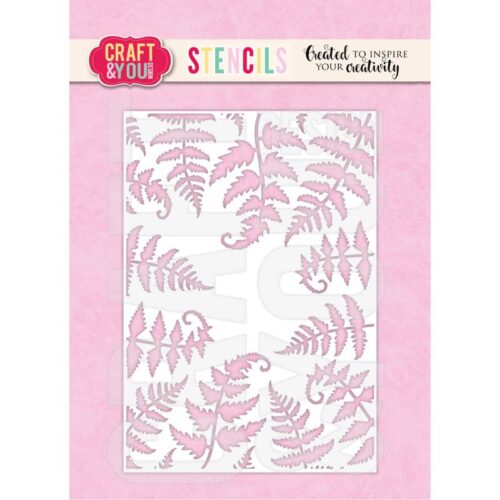 Craft & You Design Stencil – Ferns sapluuna A6