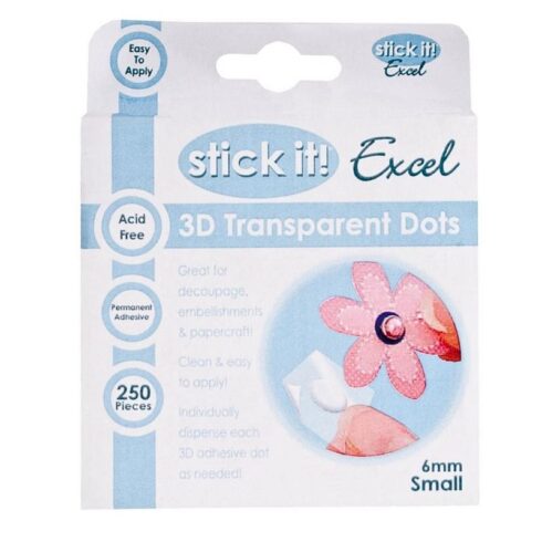 Stick It! 3D Transparent Dots – liimatäplät 6mm (250 kpl)