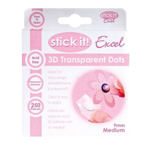Stick It! 3D Transparent Dots – liimatäplät 9mm (250 kpl)